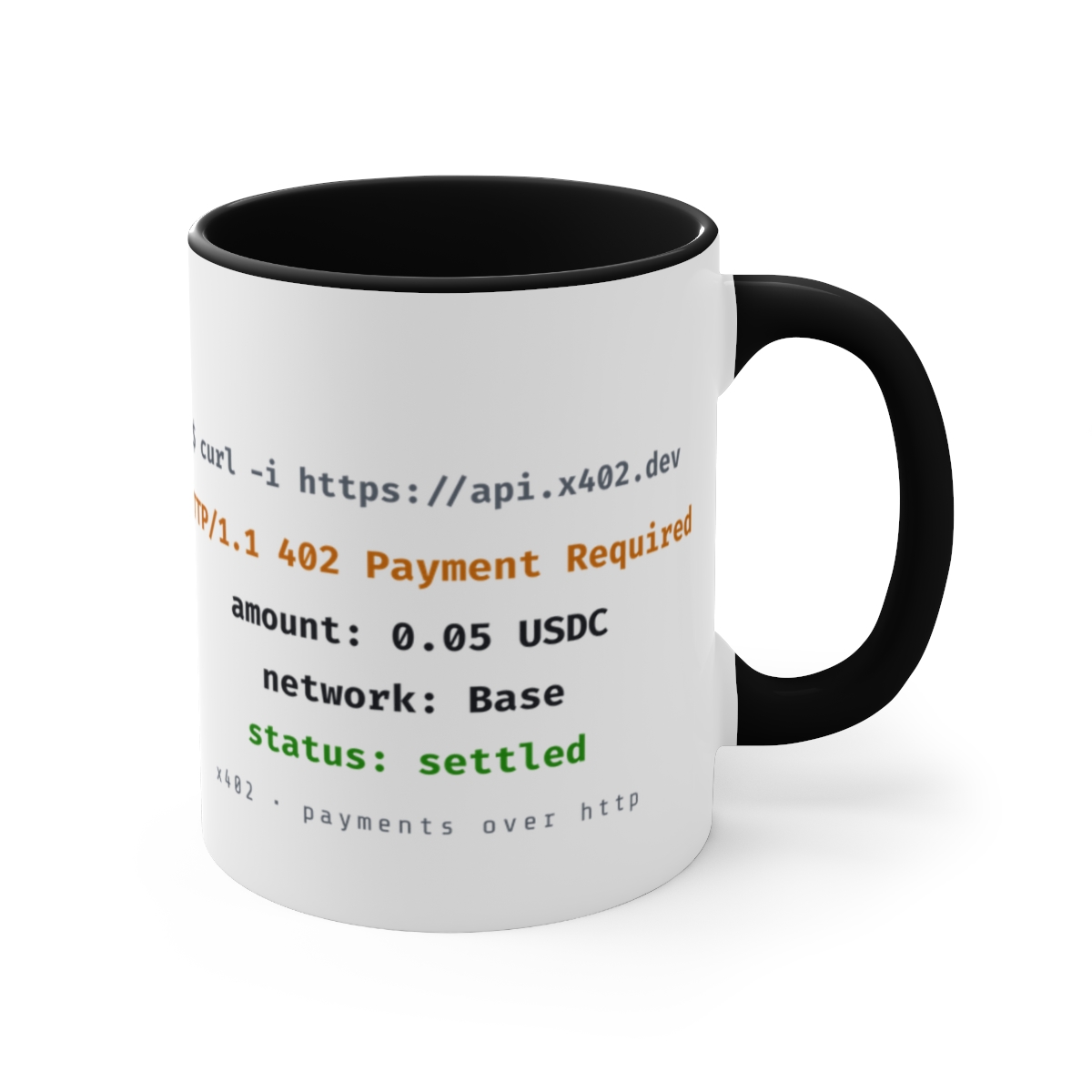 x402 Terminal Mug, Curl 402 Payment Required Coffee Cup, Full Wrap Programmer Mug, Developer Gift, 11oz