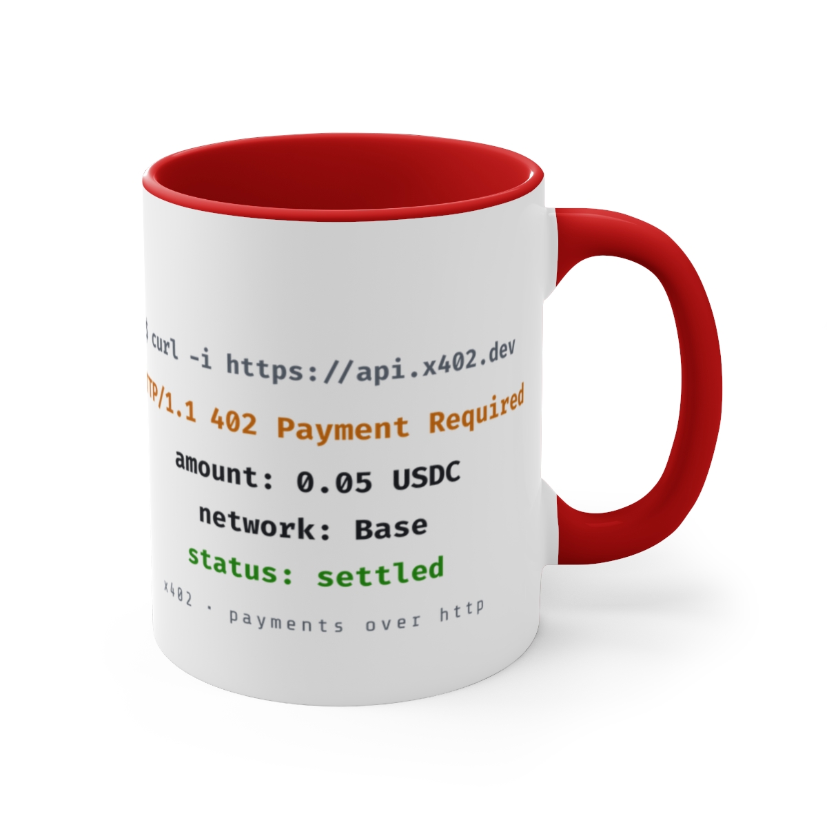 x402 Terminal Mug, Curl 402 Payment Required Coffee Cup, Full Wrap Programmer Mug, Developer Gift, 11oz