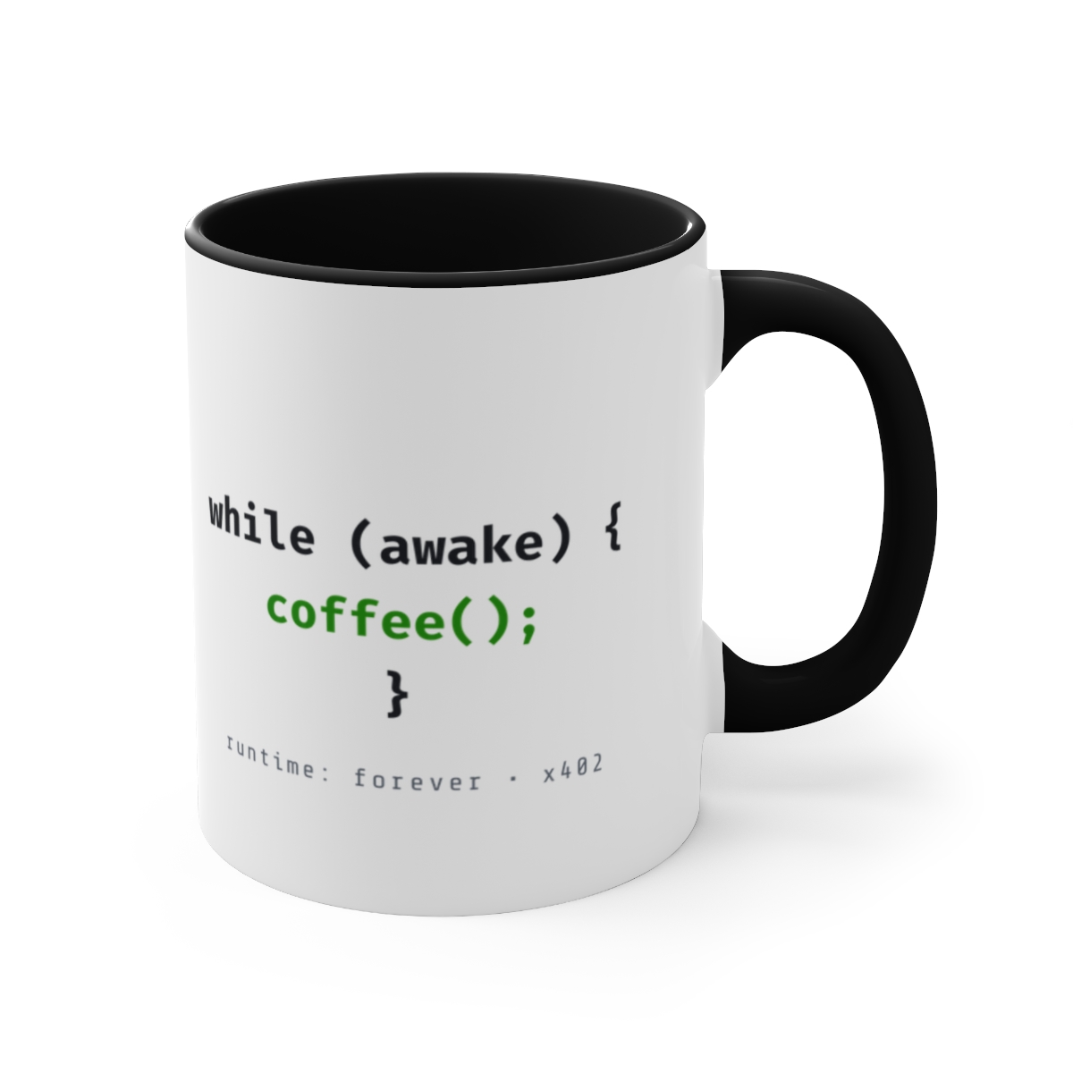While Awake Coffee Loop Mug - Programmer Code Mug, Funny Developer Coffee Gift, 11oz