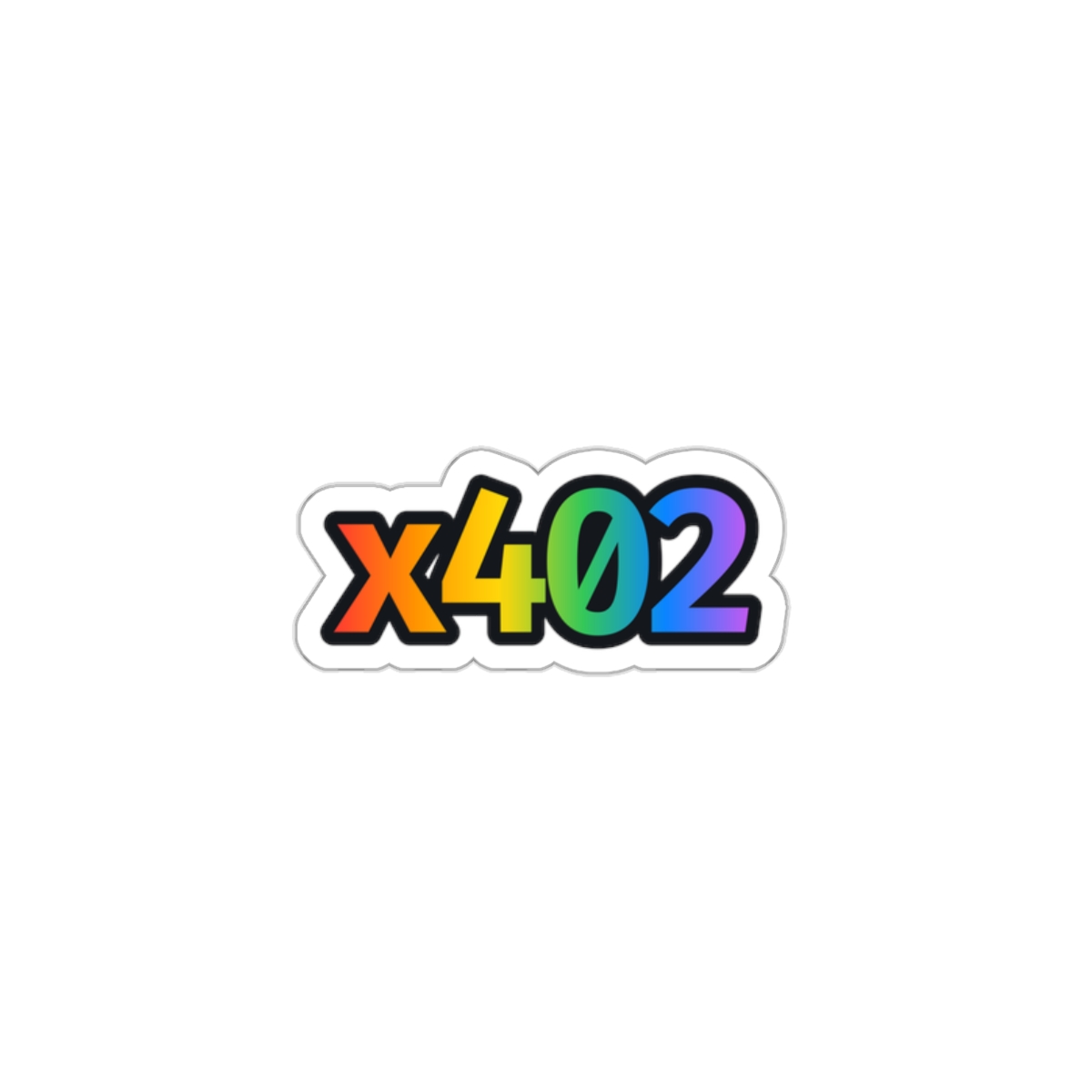 x402 Die-Cut Sticker Rainbow, Full Spectrum Letterform Cut, Vinyl Laptop Sticker